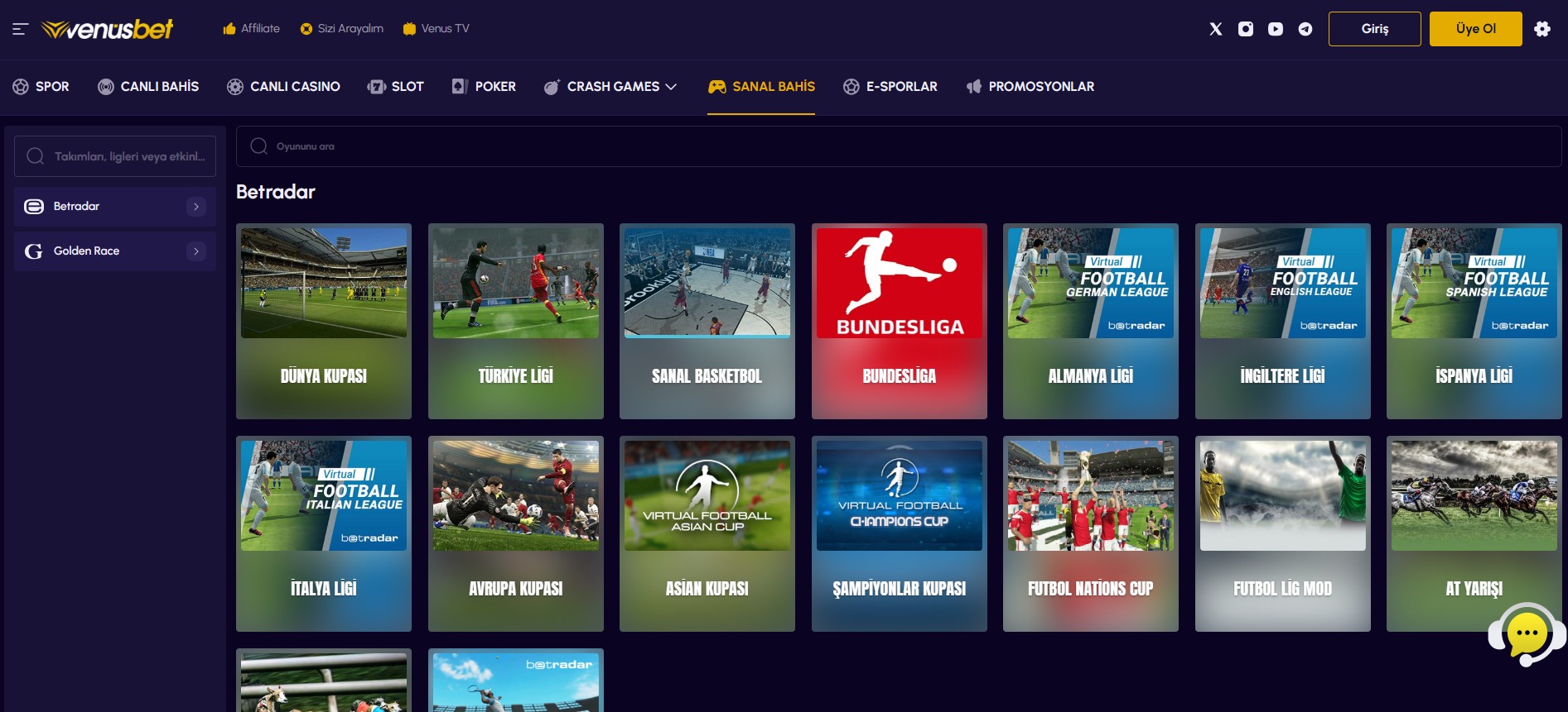 Venusbet sanal bahis