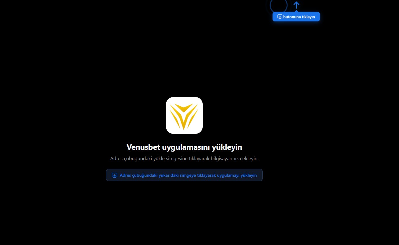 Venusbet masaüstü kurulum ekranı